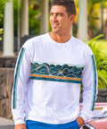Big Waves Band - White Long Sleeve Crewneck T-Shirt